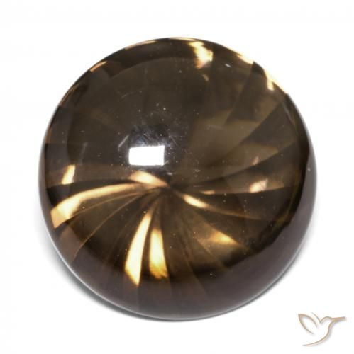 cuarzo ahumado Marrón jengibre natural de 12.95 ct, Redondo, Transparente