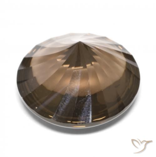 cuarzo ahumado Marrón jengibre natural de 12.95 ct, Redondo, Transparente