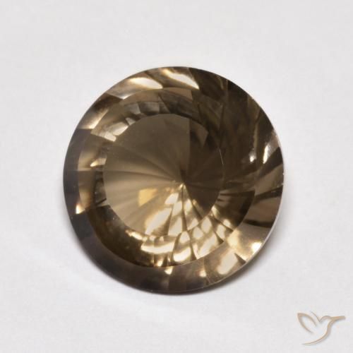 cuarzo ahumado Moca claro natural de 5.58 ct, Redondo, VVS