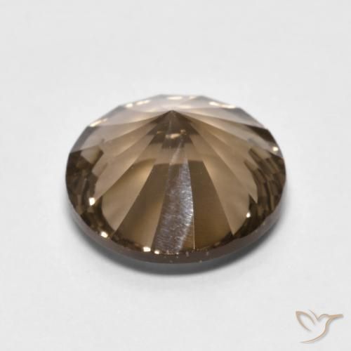 cuarzo ahumado Moca claro natural de 5.58 ct, Redondo, VVS