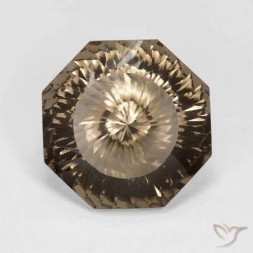 8.82ct Natural Moca claro cuarzo ahumado, corte esmeralda, VVS