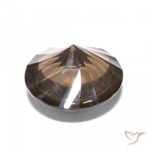 cuarzo ahumado Marrón medio natural de 4.93 ct, Redondo, Transparente