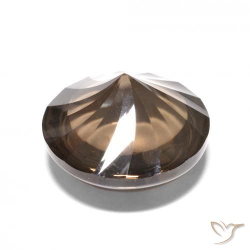 cuarzo ahumado Marrón sombra natural de 6.16 ct, Redondo, Transparente
