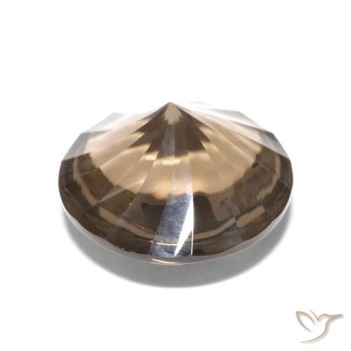 cuarzo ahumado Marrón oscuro natural de 4.86 ct, Redondo, Transparente