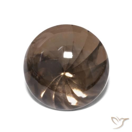 5.51ct Natural Marrón oscuro medio cuarzo ahumado, Redondo, Transparente