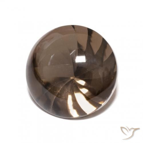 cuarzo ahumado Marrón oscuro medio natural de 5.51 ct, Redondo, Transparente