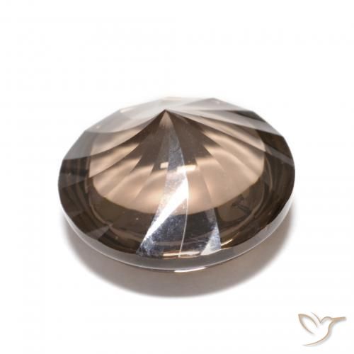 cuarzo ahumado Marrón oscuro medio natural de 5.51 ct, Redondo, Transparente