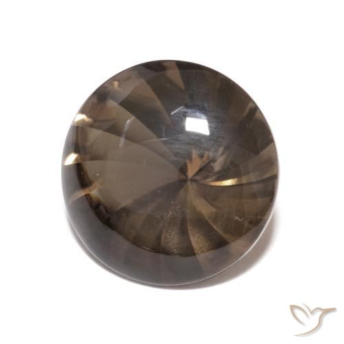 cuarzo ahumado Marrón oscuro natural de 5.04 ct, Redondo, Transparente