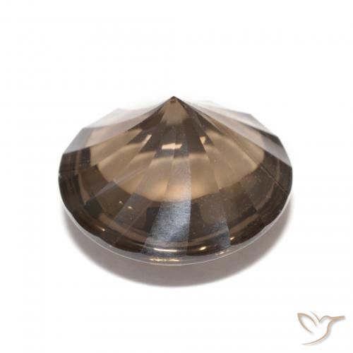 cuarzo ahumado Marrón oscuro natural de 5.04 ct, Redondo, Transparente