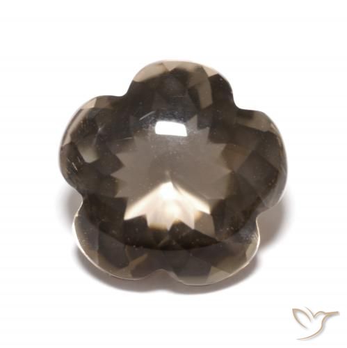 4.98ct Natural Marrón nogal cuarzo ahumado, Corte Flor, Transparente