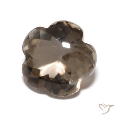 cuarzo ahumado Marrón nogal natural de 4.98 ct, Corte Flor, Transparente