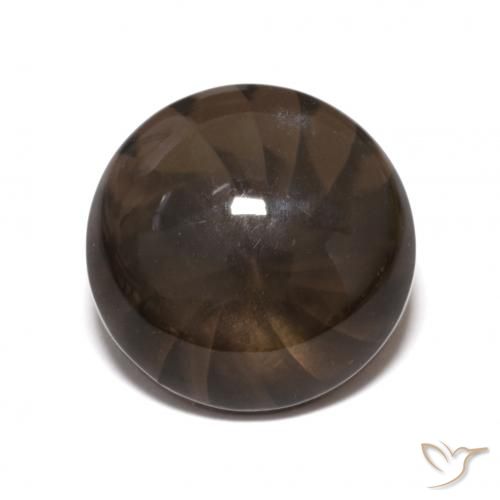 6.18ct Natural Marrón sombra cuarzo ahumado, Redondo, Opaco