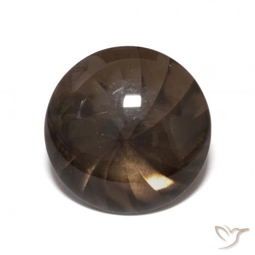 5.56ct Natural Marrón sombra cuarzo ahumado, Redondo, Transparente