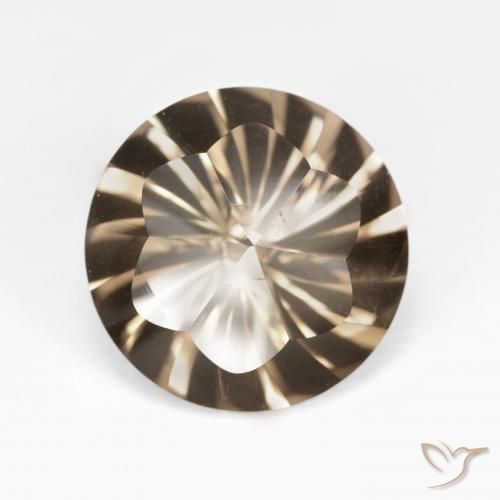 5.06ct Natural Marrón claro medio cuarzo ahumado, Redondo, VVS
