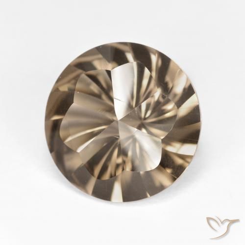 cuarzo ahumado Marrón claro medio natural de 5.06 ct, Redondo, VVS