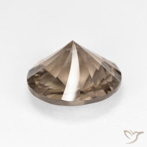 cuarzo ahumado Marrón claro medio natural de 5.06 ct, Redondo, VVS