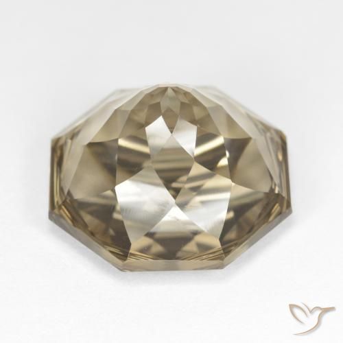 cuarzo ahumado Marrón amarillo claro natural de 12.80 ct, Corte Octágono / Esmeralda, VVS