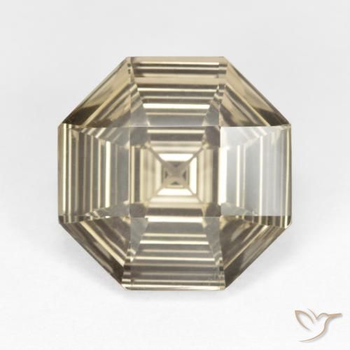 5.82ct Natural Marrón pálido cuarzo ahumado, corte esmeralda, VVS