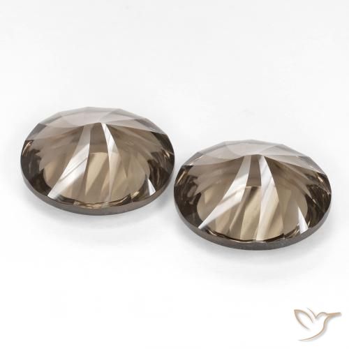 Gemas de cuarzo ahumado Marrón claro medio natural de 13.67 ct, Ovalada, VVS