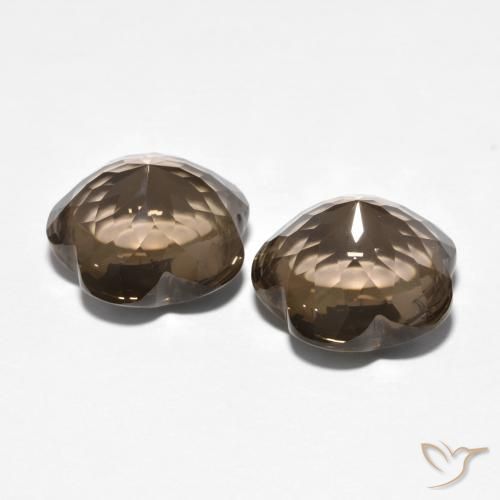 Gemas de cuarzo ahumado Marrón sombra natural de 9.81 ct, Corte Flor, Transparente