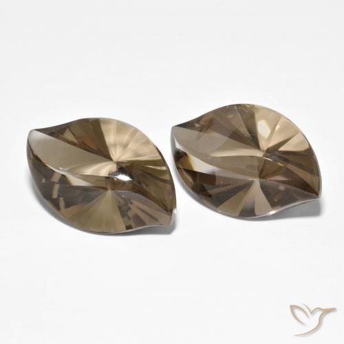 Gemas de cuarzo ahumado Moca claro natural de 20.96 ct, Marquesa, Transparente