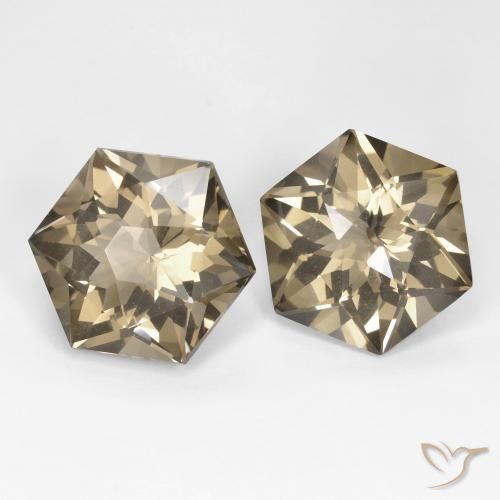 Gemas de cuarzo ahumado Marrón amarillo claro natural de 18.92 ct, Elegante, VS