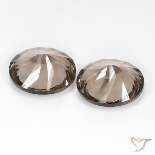 Gemas de cuarzo ahumado Marrón umbra claro natural de 13.90 ct, Ovalada, VVS