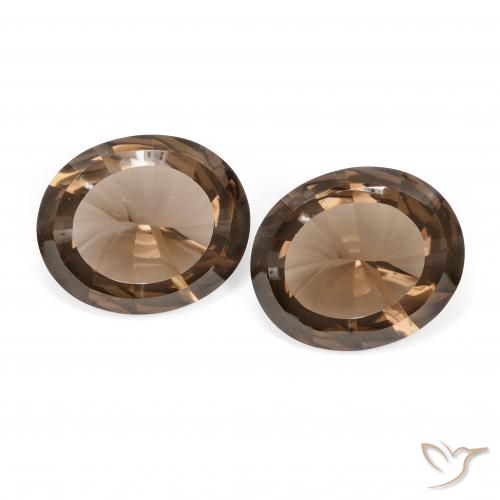 Gemas de cuarzo ahumado marrón natural de 7,56 ct, corte óvalo, VVS