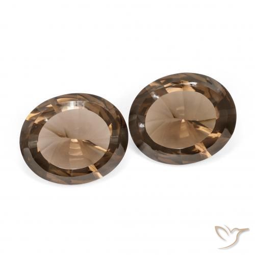 Gemas de cuarzo ahumado marrón natural de 7,56 ct, corte óvalo, VVS