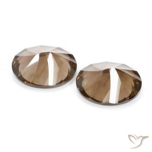 Gemas de cuarzo ahumado marrón natural de 7,56 ct, corte óvalo, VVS
