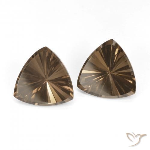 Gemas de cuarzo ahumado Marrón oscuro natural de 5.11 ct, Trillón, VVS