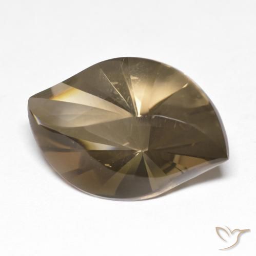 cuarzo ahumado Marrón claro medio natural de 10.26 ct, Marquesa, Transparente