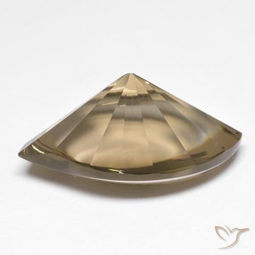 cuarzo ahumado Marrón claro medio natural de 10.26 ct, Marquesa, Transparente