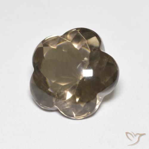 cuarzo ahumado Marrón cálido natural de 4.99 ct, Corte Flor, Transparente