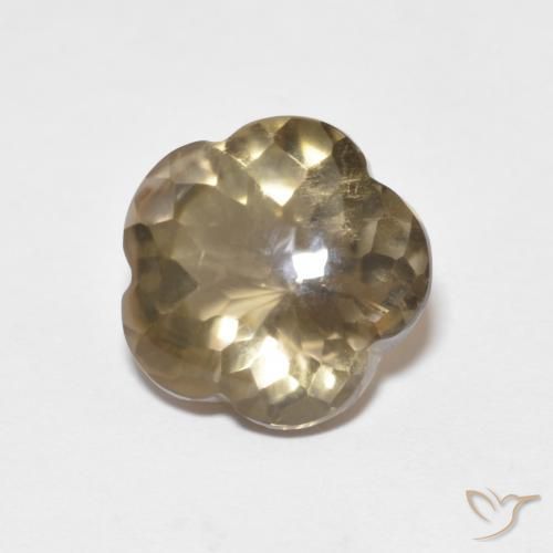 cuarzo ahumado Marrón tortilla claro natural de 4.59 ct, Corte Flor, Transparente