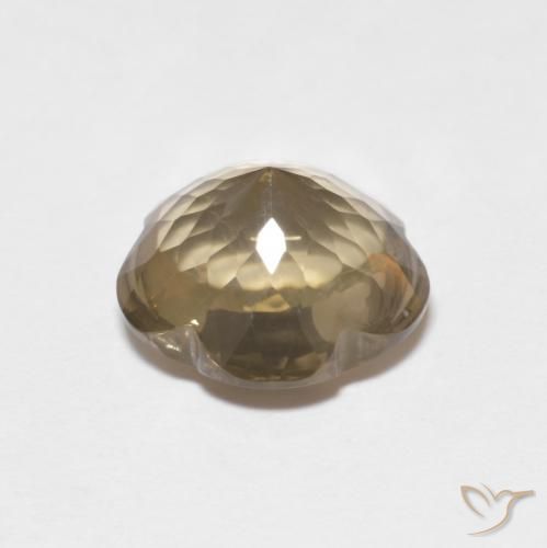 cuarzo ahumado Marrón tortilla claro natural de 4.59 ct, Corte Flor, Transparente