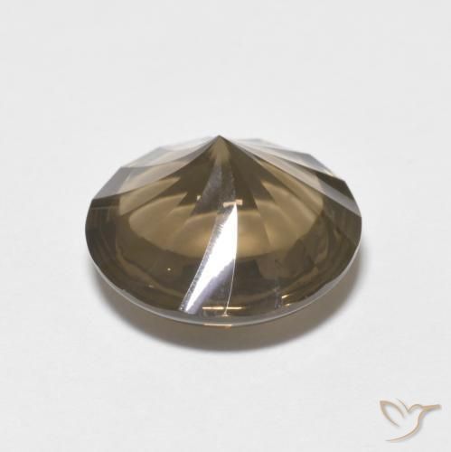 cuarzo ahumado Moca claro natural de 5.22 ct, Redondo, Transparente