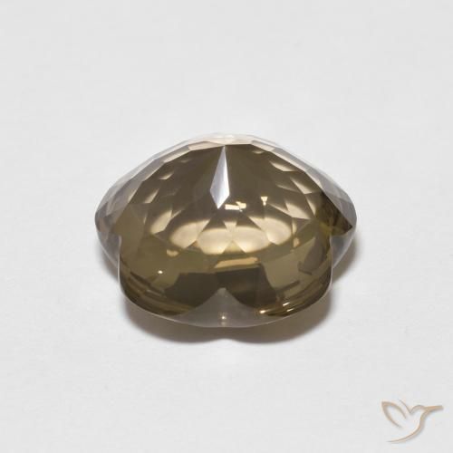 cuarzo ahumado Marrón madera natural de 4.84 ct, Corte Flor, Transparente