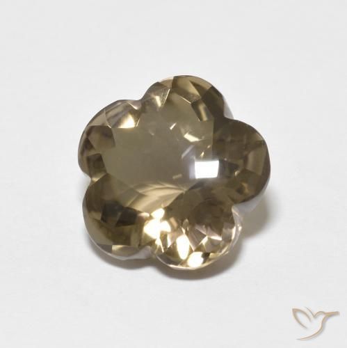cuarzo ahumado Marrón tortilla claro natural de 4.38 ct, Corte Flor, Transparente