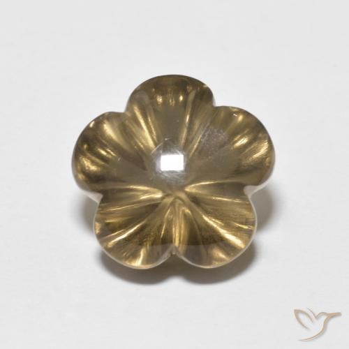 5.72ct Natural Marrón medio cuarzo ahumado, Corte Flor, Transparente