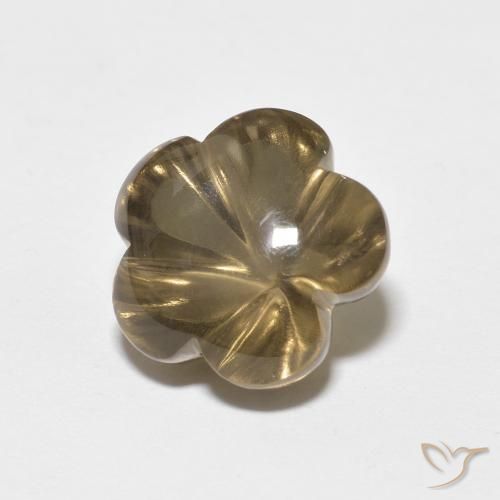 cuarzo ahumado Marrón medio natural de 5.72 ct, Corte Flor, Transparente