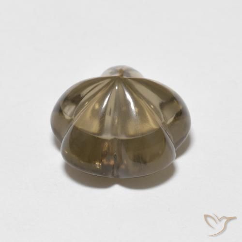 cuarzo ahumado Marrón medio natural de 5.72 ct, Corte Flor, Transparente