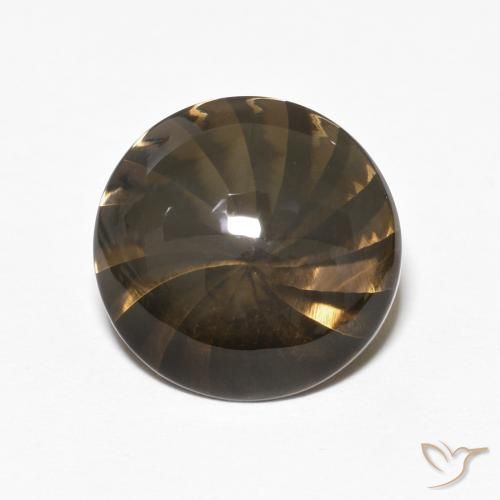 5.21ct Natural Marrón cuarzo ahumado, Redondo, Transparente