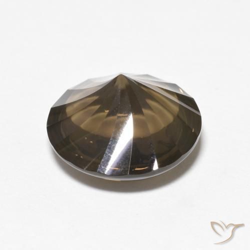 cuarzo ahumado Marrón natural de 5.21 ct, Redondo, Transparente