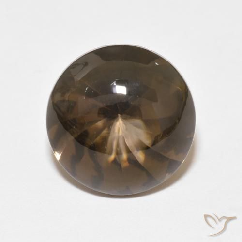 6.14ct Natural Marrón medio cuarzo ahumado, Redondo, Transparente
