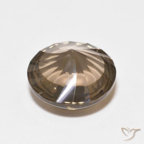 cuarzo ahumado Marrón medio natural de 6.14 ct, Redondo, Transparente