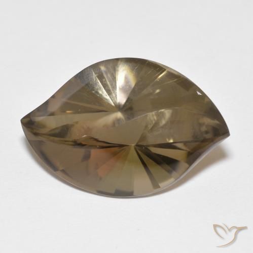 10.70ct Natural Marrón cálido cuarzo ahumado, Marquesa, Transparente