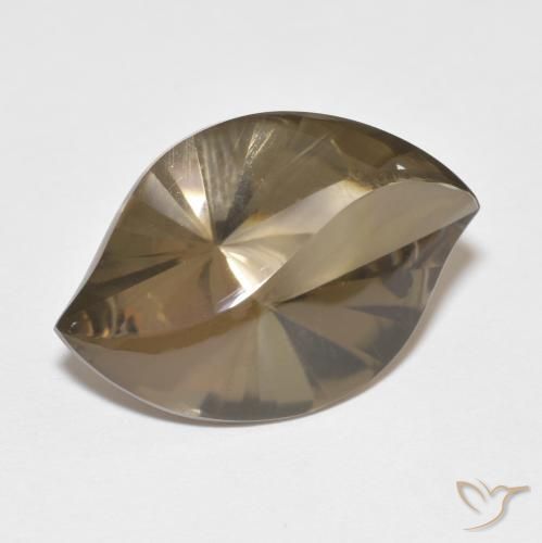 cuarzo ahumado Marrón cálido natural de 10.70 ct, Marquesa, Transparente
