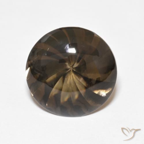 5.06ct Natural Marrón jengibre cuarzo ahumado, Redondo, Transparente