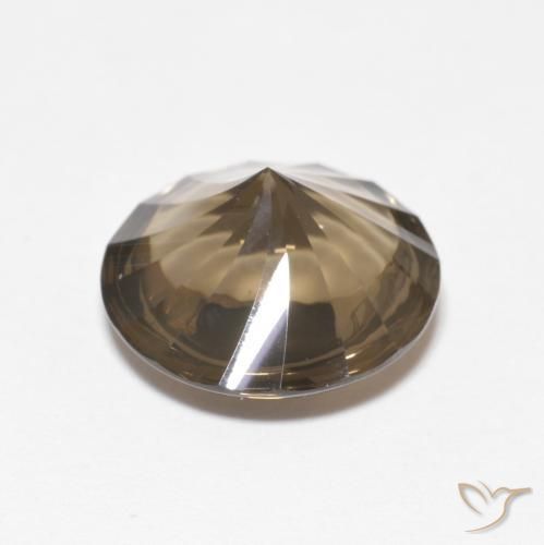 cuarzo ahumado Marrón jengibre natural de 5.06 ct, Redondo, Transparente